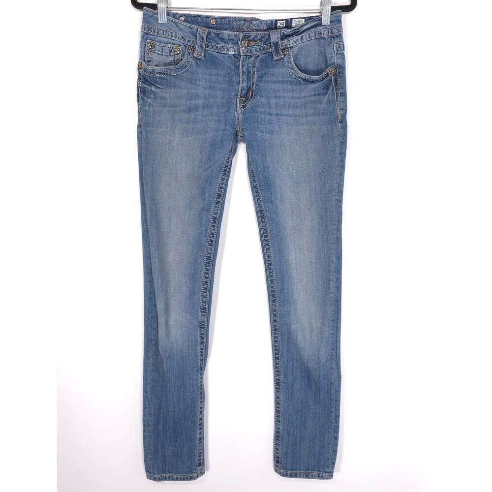 Miss Me‎ Women’s Jeans Size 29 Skinny Low Rise Embroidered JP5697S Med 103
